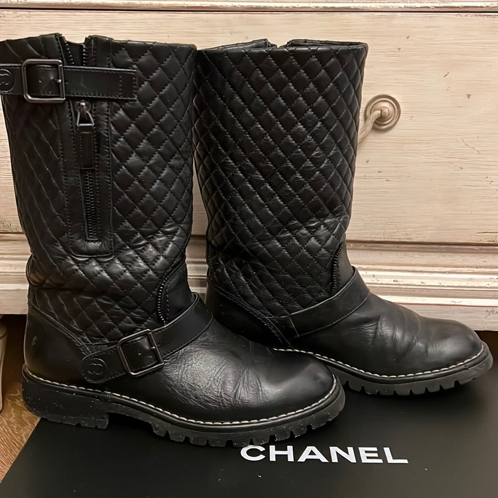 Chanel Motorcycle Boots